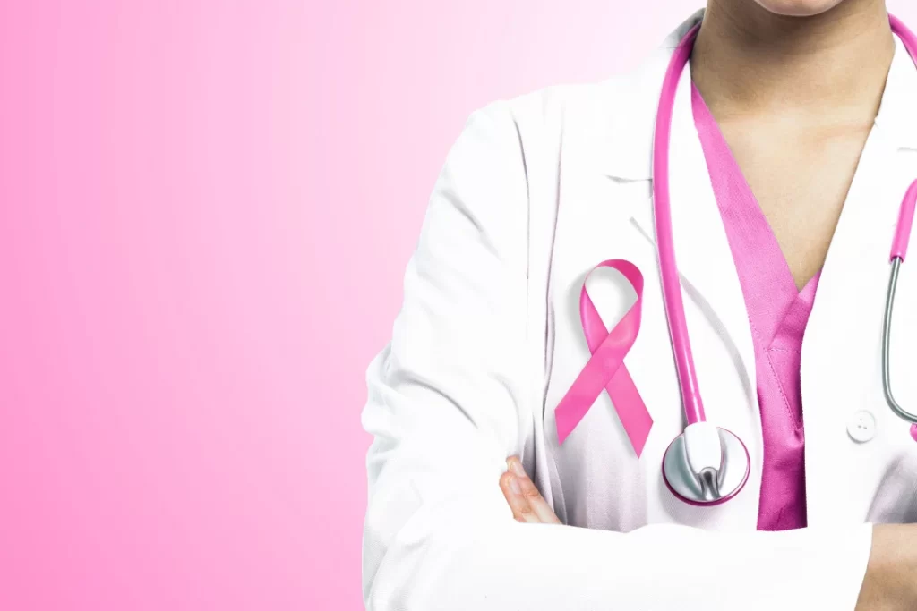 Breast Cancer treatment and doctor symbol