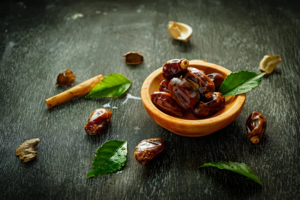 High quality organic dates are used as a source of sweetener in protein bars.