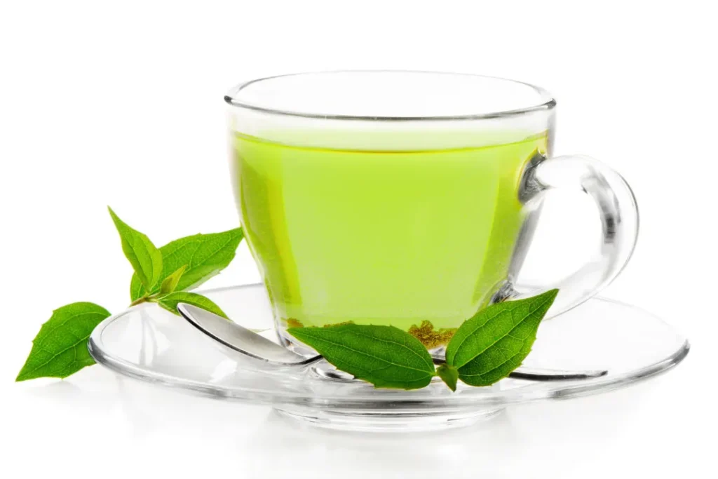 A cup of green tea. 