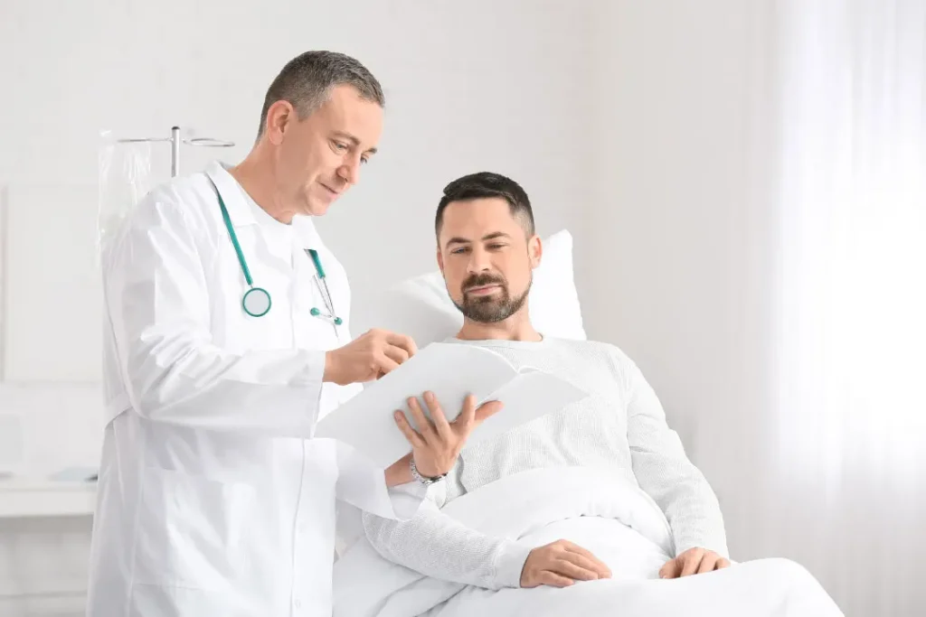 Doctor giving instructions to the patient. 