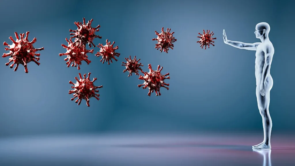 Immune system concept 3d image.