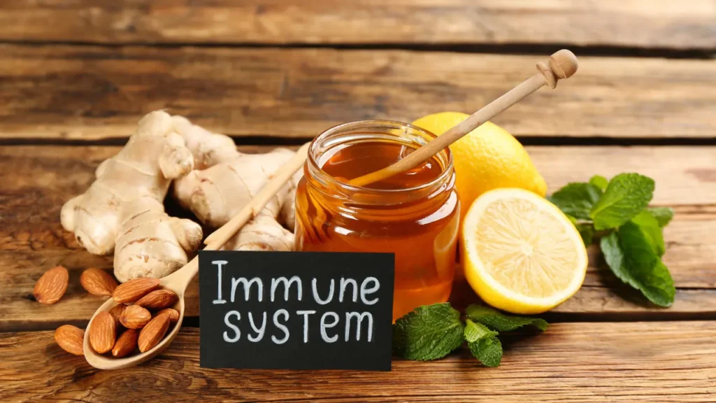 Food items for healthy immune system. 
