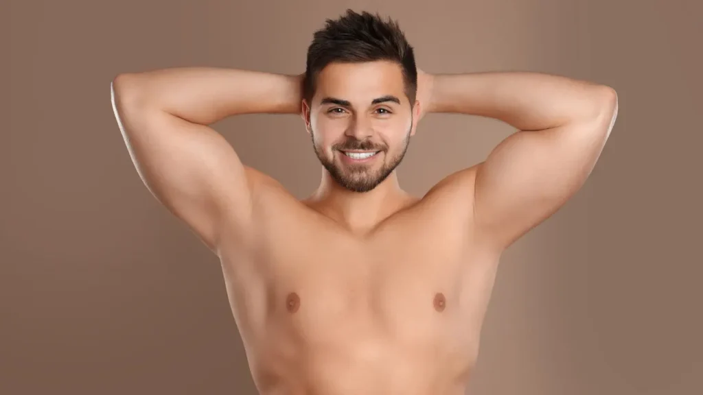 Man having healthy armpits. 