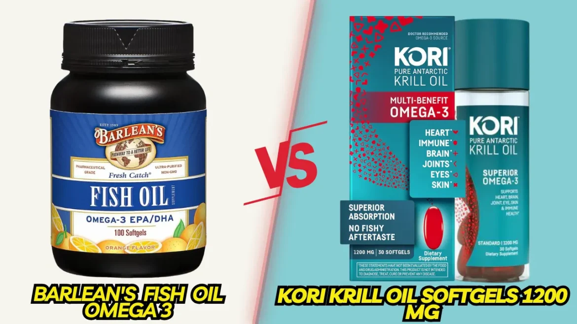 Barlean's Fish Oil Omega 3 Supplement vs. Kori Krill Oil Softgels 1200 MG