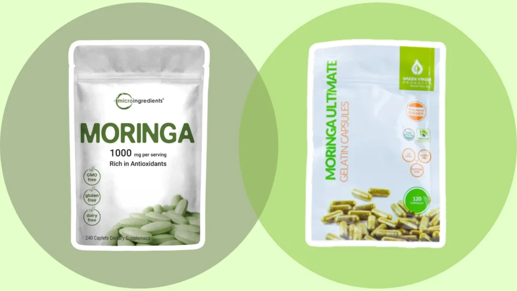 Micro Ingredients Moringa Oleifera vs. Green Virgin Products Moringa Capsules Potency