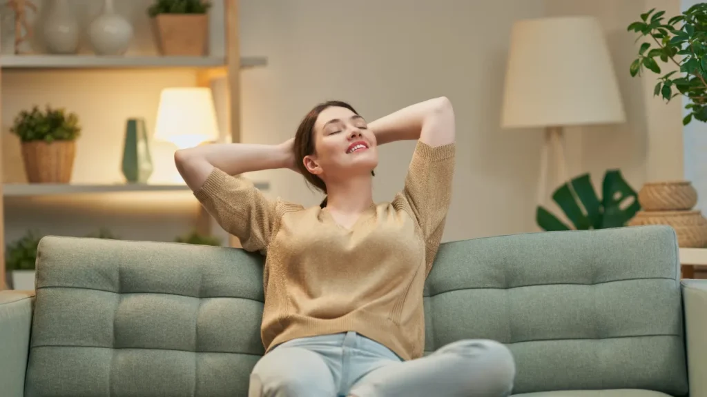 Young Girl Relaxing on sofa